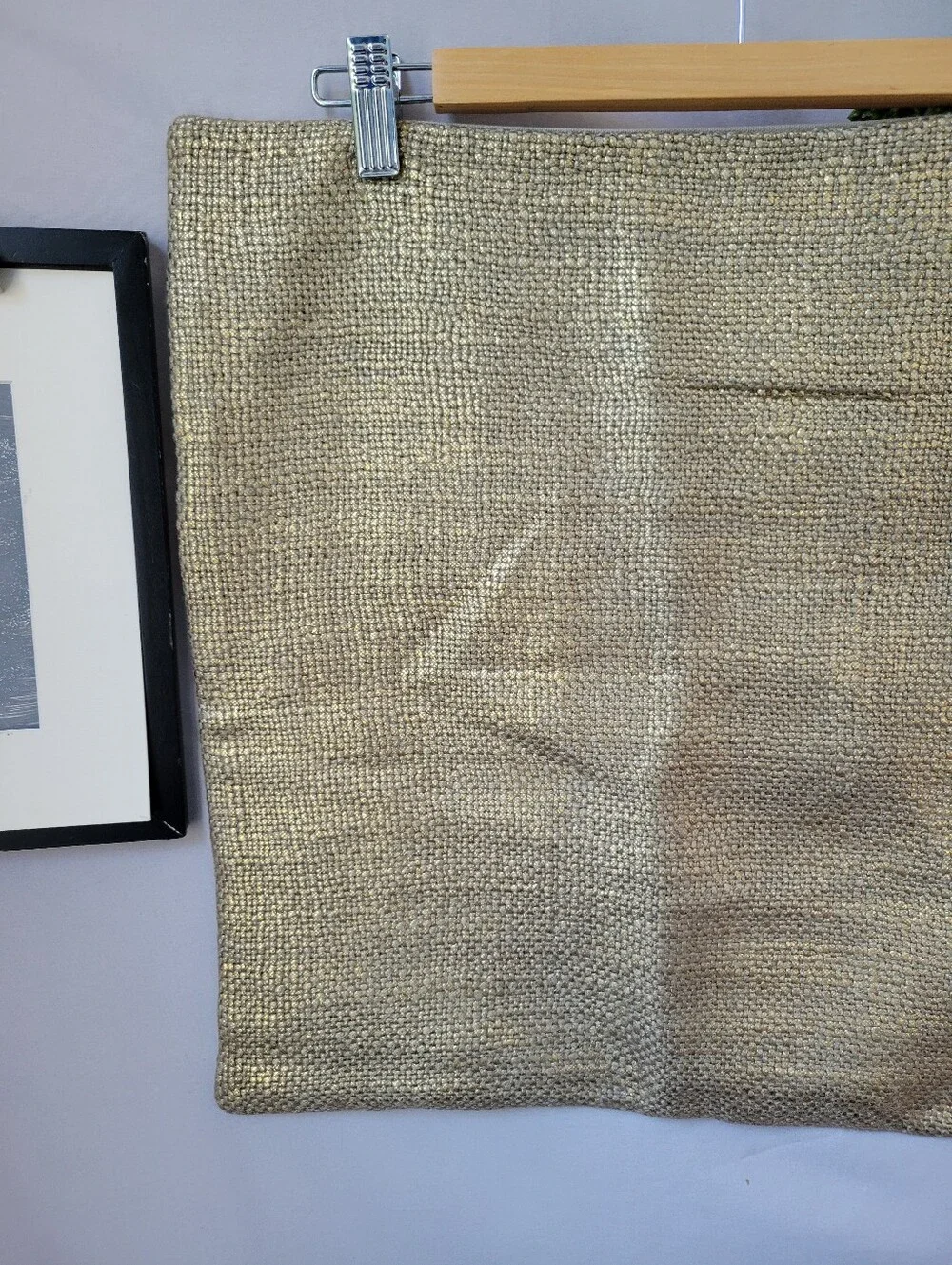 NEW West Elm Metallic Woven Gold Pillow Cover 18 x 18